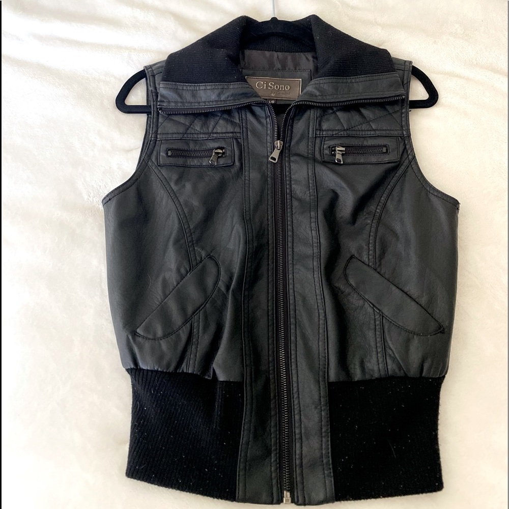 Vest, faux leather